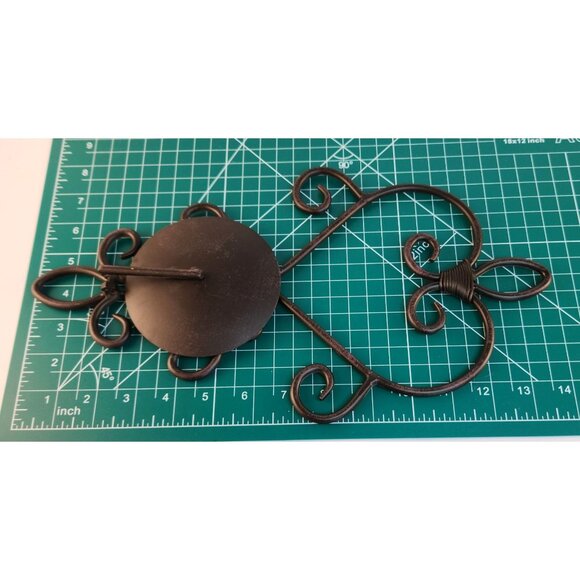 Decorative Wrought Iron Wall Sconce Candle Holder Scroll Design Accent 12x7 Inch - Picture 6 of 14